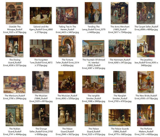 61 Painting Images by Rudolf Ernst Austrian, 1854 - 1932 - Tibetan Buddhist thangka, detailed view