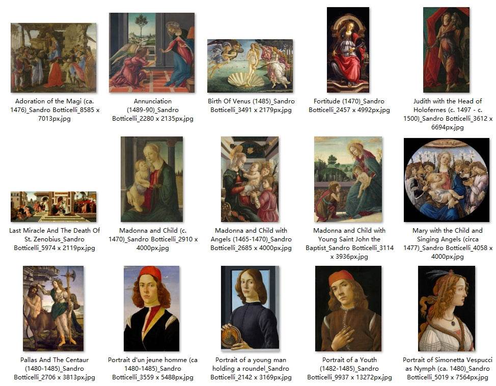 29 Painting Images by Sandro Botticelli (Italian, 1444-1510) - Gandhanra-ART