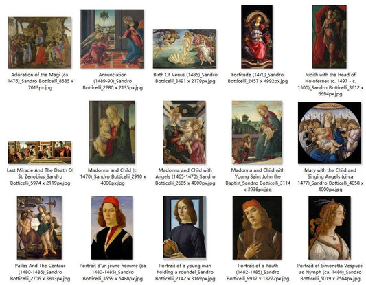 29 Painting Images by Sandro Botticelli (Italian, 1444-1510) - Gandhanra-ART