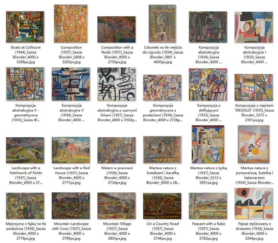 35 Painting Images by Sasza Blonder (Polish, 1909-1949) - Gandhanra-ART