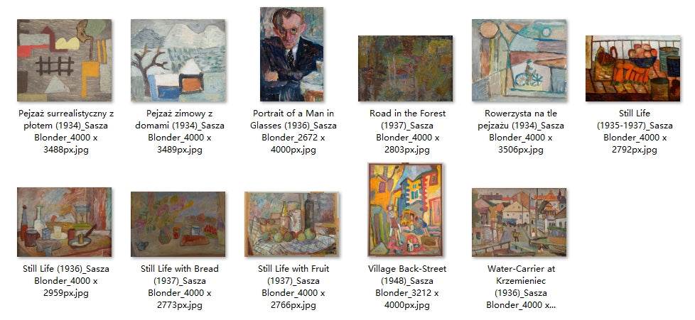35 Painting Images by Sasza Blonder (Polish, 1909-1949) - Gandhanra-ART