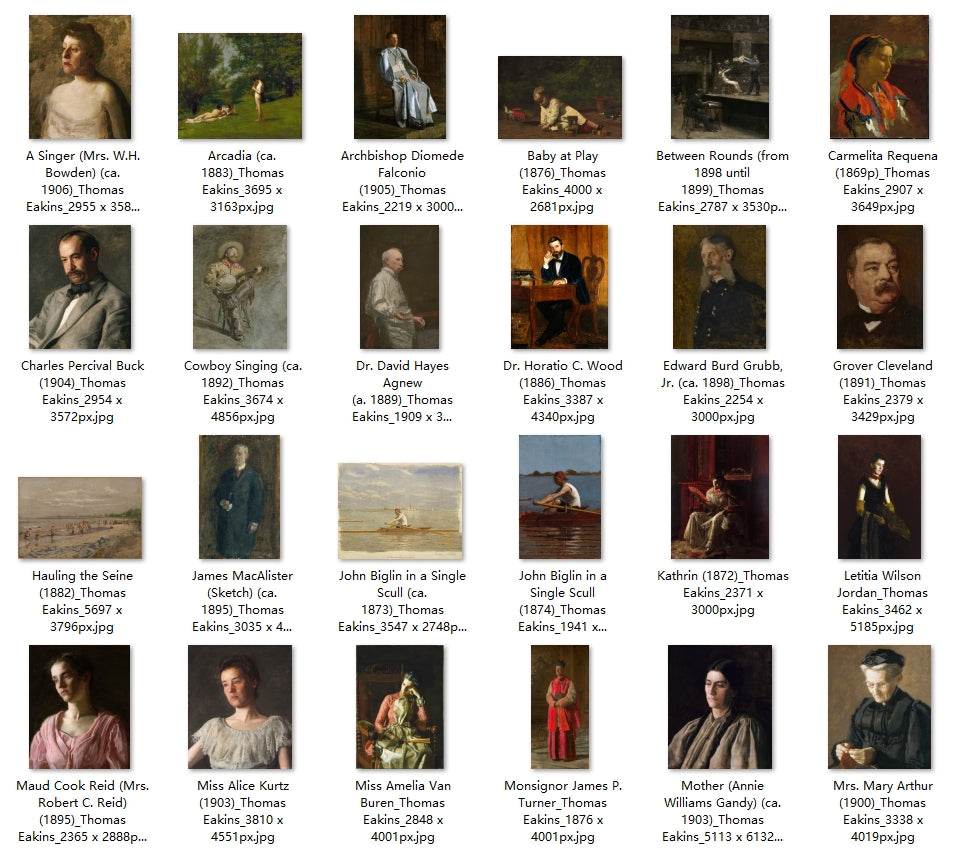 66 Painting Images by Thomas Eakins (American, 1844-1916) - Gandhanra-ART