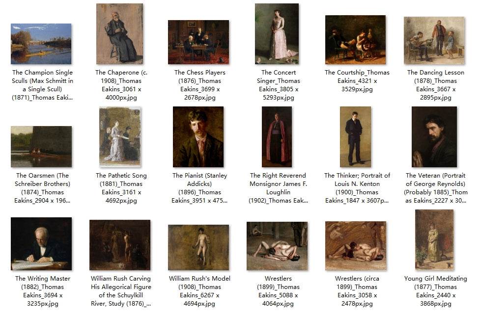 66 Painting Images by Thomas Eakins (American, 1844-1916) - Gandhanra-ART