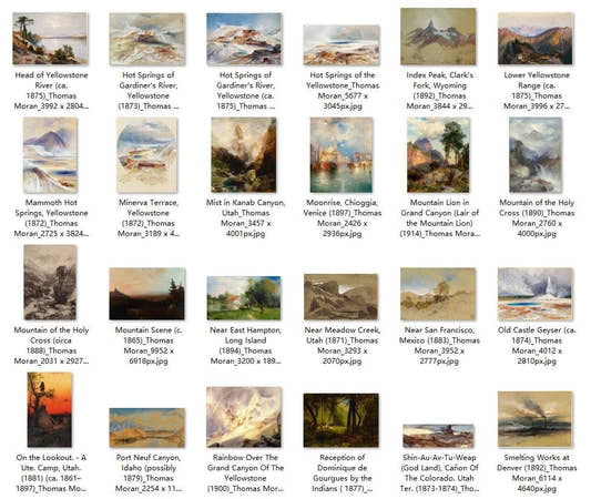 94 Painting Images by Thomas Moran American, 1837-1926 - Tibetan Buddhist thangka, detailed view