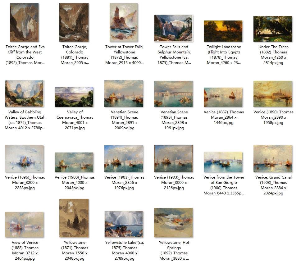 94 Painting Images by Thomas Moran (American, 1837-1926) - Gandhanra-ART
