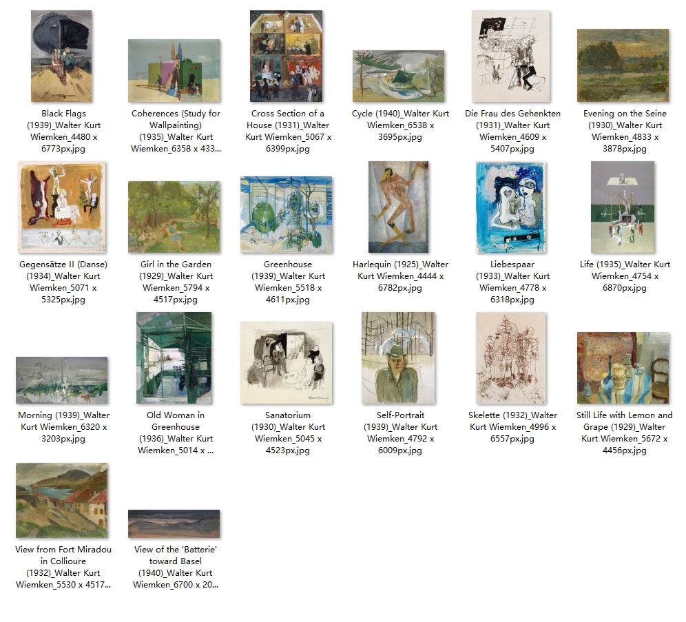 20 Painting Images by Walter Kurt Wiemken (Swiss, 1907 – 1940) - Gandhanra-ART