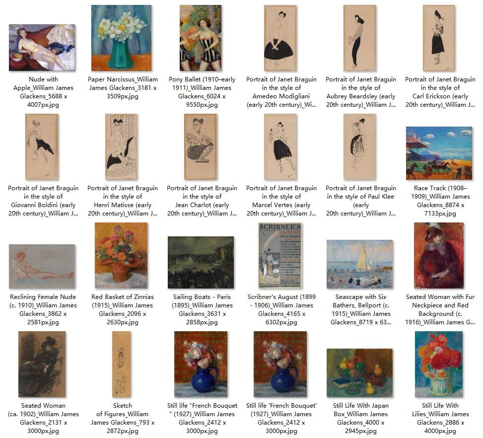 71 Painting Images by William James Glackens (American, 1870 - 1938) - Gandhanra-ART