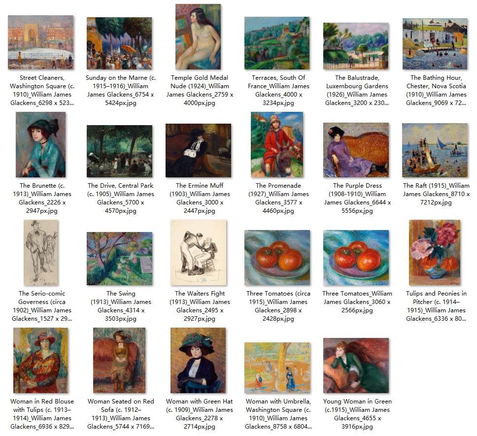 71 Painting Images by William James Glackens (American, 1870 - 1938) - Gandhanra-ART