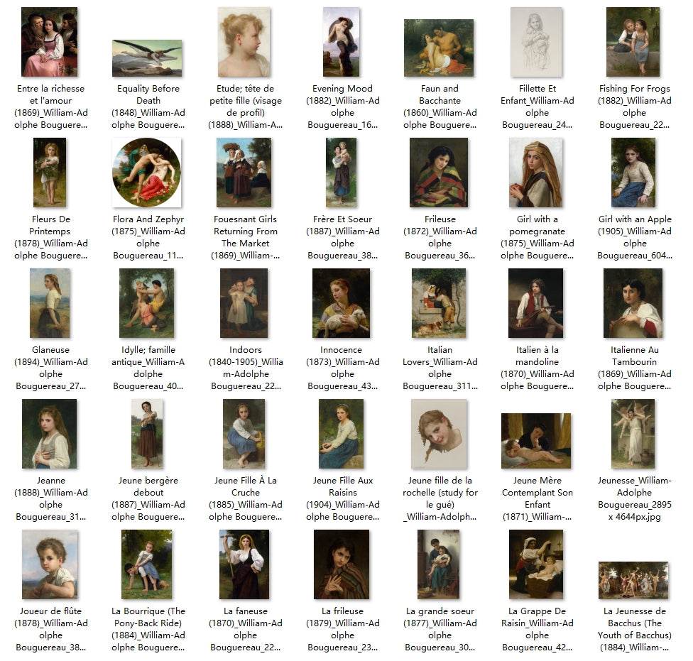 199 Painting Images by William-Adolphe Bouguereau (French, 1825-1905) - Gandhanra-ART