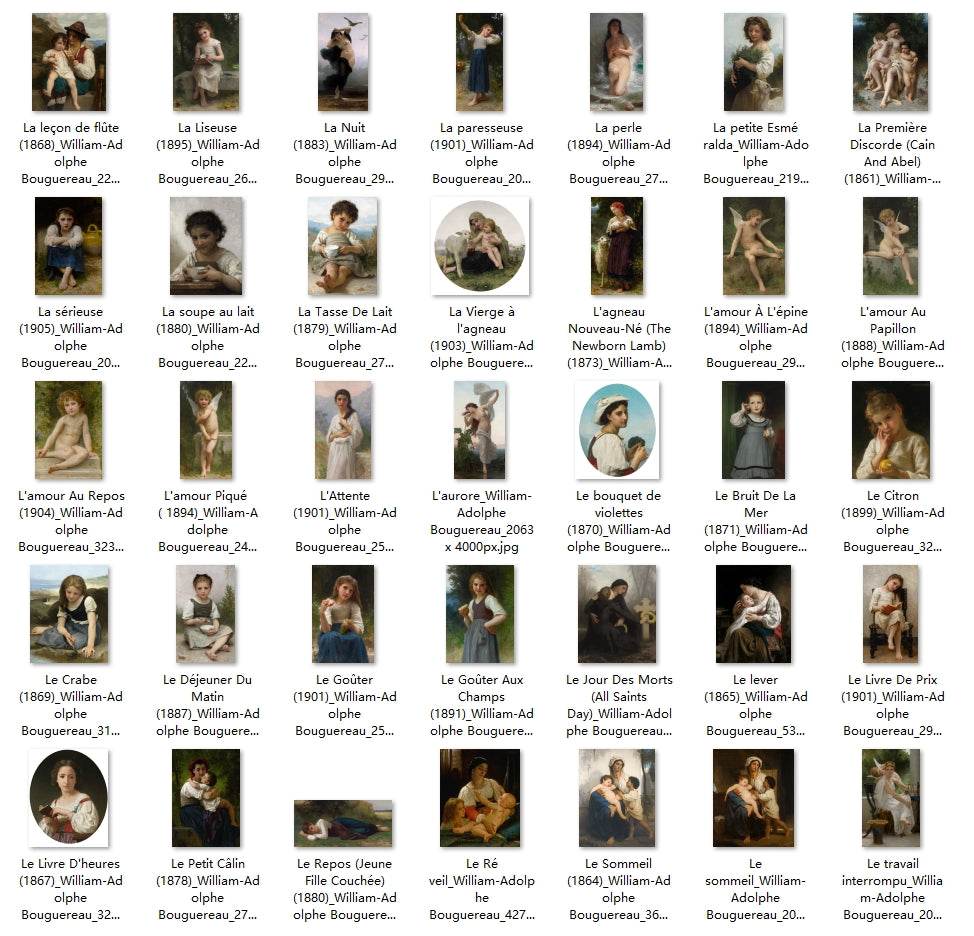 199 Painting Images by William-Adolphe Bouguereau (French, 1825-1905) - Gandhanra-ART