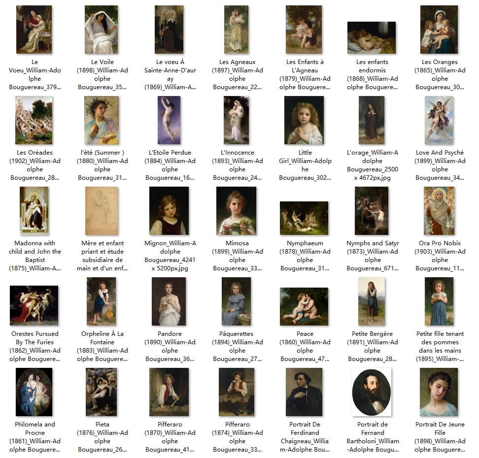 199 Painting Images by William-Adolphe Bouguereau (French, 1825-1905) - Gandhanra-ART