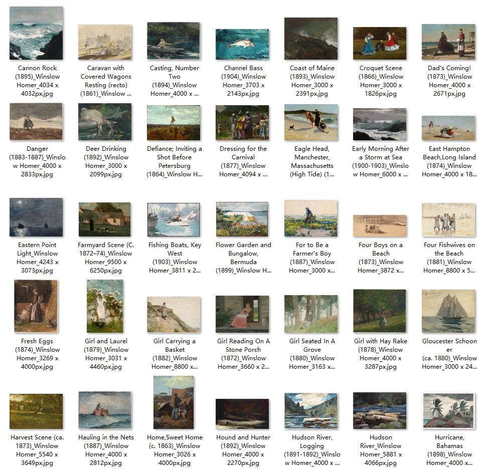 223 Painting Images by Winslow Homer (American, 1836-1910) - Gandhanra-ART