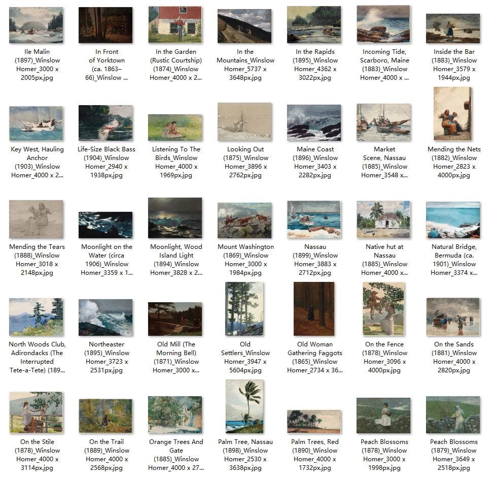 223 Painting Images by Winslow Homer (American, 1836-1910) - Gandhanra-ART