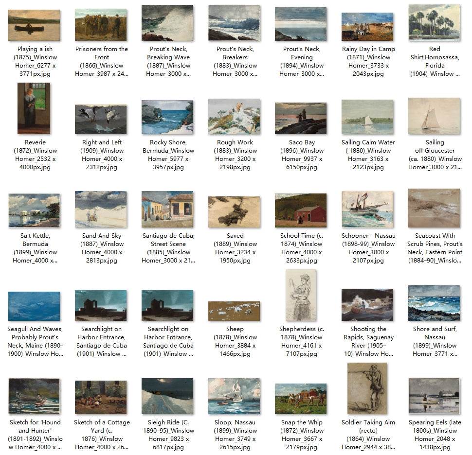 223 Painting Images by Winslow Homer (American, 1836-1910) - Gandhanra-ART