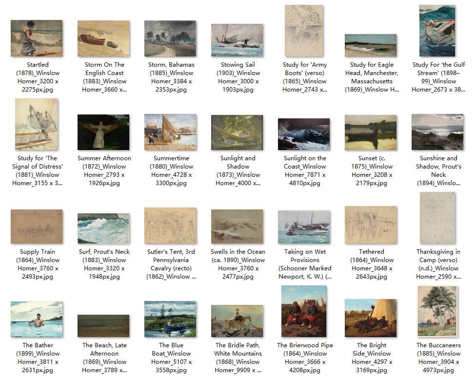 223 Painting Images by Winslow Homer (American, 1836-1910) - Gandhanra-ART