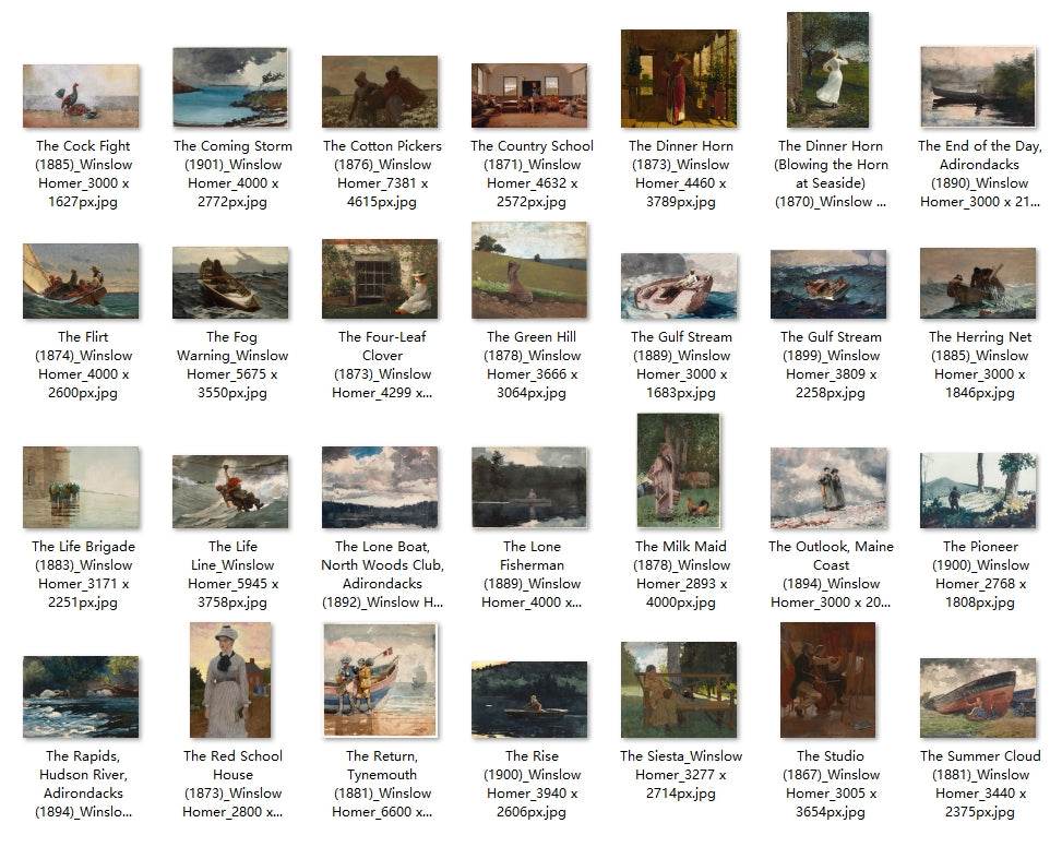 223 Painting Images by Winslow Homer (American, 1836-1910) - Gandhanra-ART