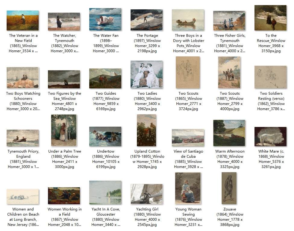 223 Painting Images by Winslow Homer (American, 1836-1910) - Gandhanra-ART