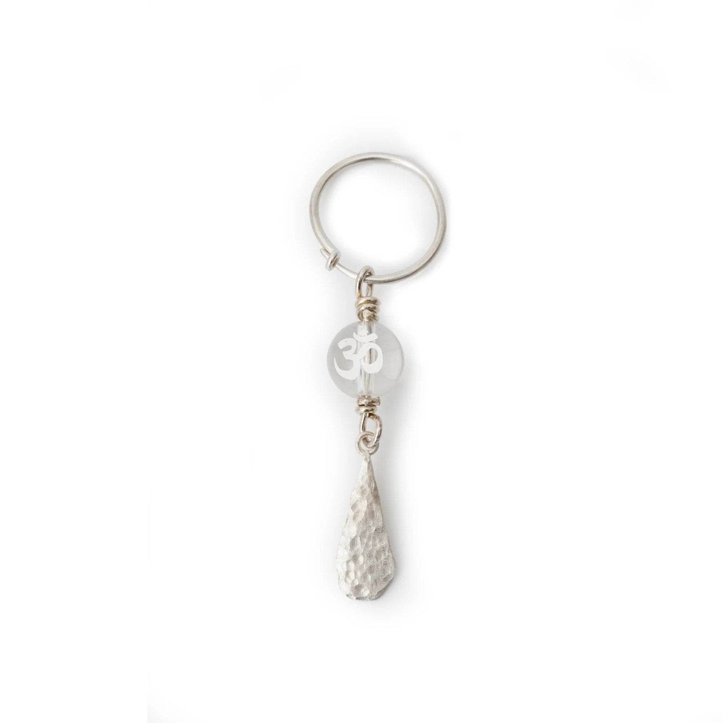 Om Symbol White Crystal Earring - Gandhanra-ART