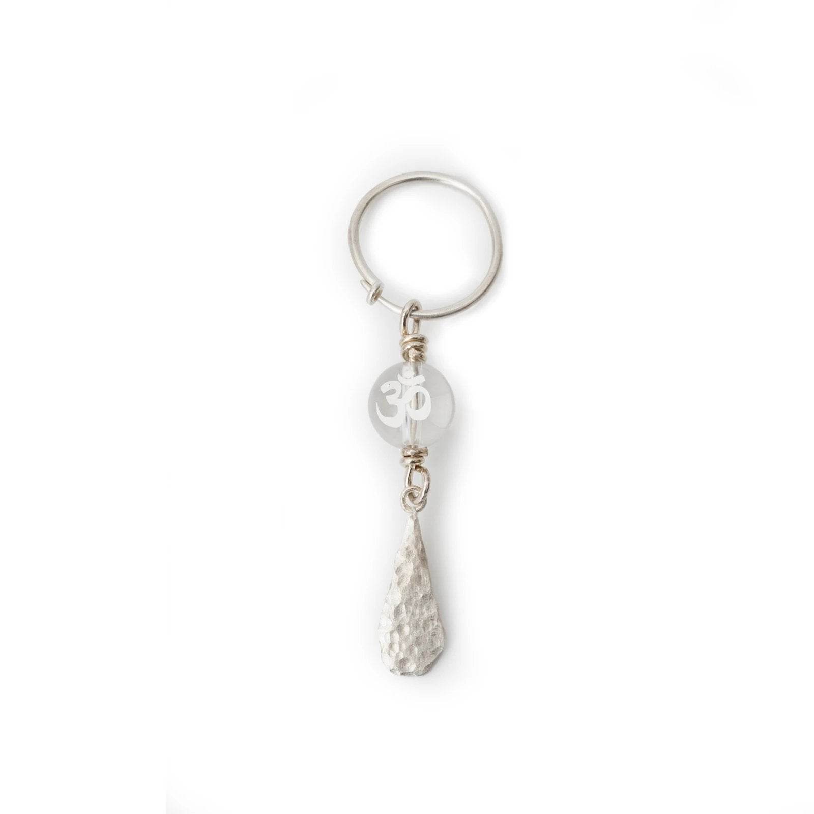 Om Symbol White Crystal Earring - Gandhanra-ART