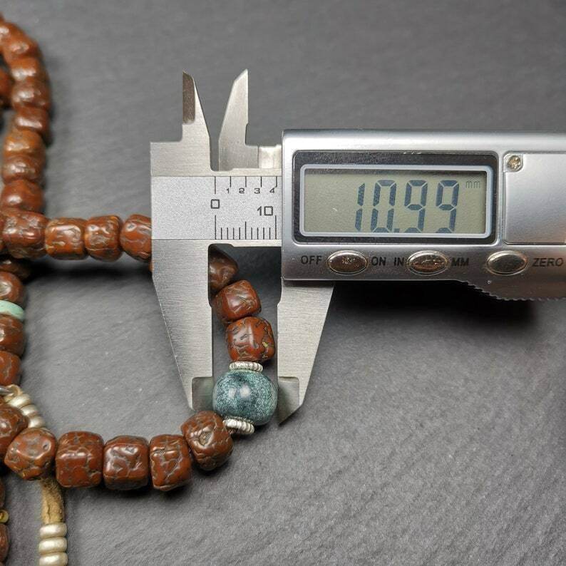 Old 8mm 108 Rudraksha Mala Necklace,Prayer Beads - Gandhanra-ART