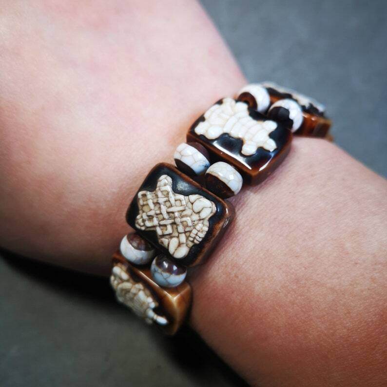 Ashtamangala Dzi Bracelet - Gandhanra-ART