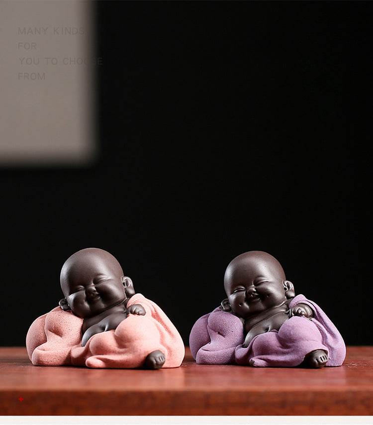 Purple Clay Maitreya Buddha Statues - Gandhanra-ART