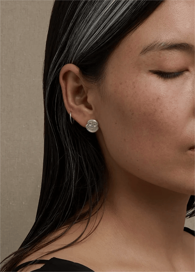 The God of Impermanence Silver Earrings - Gandhanra-ART