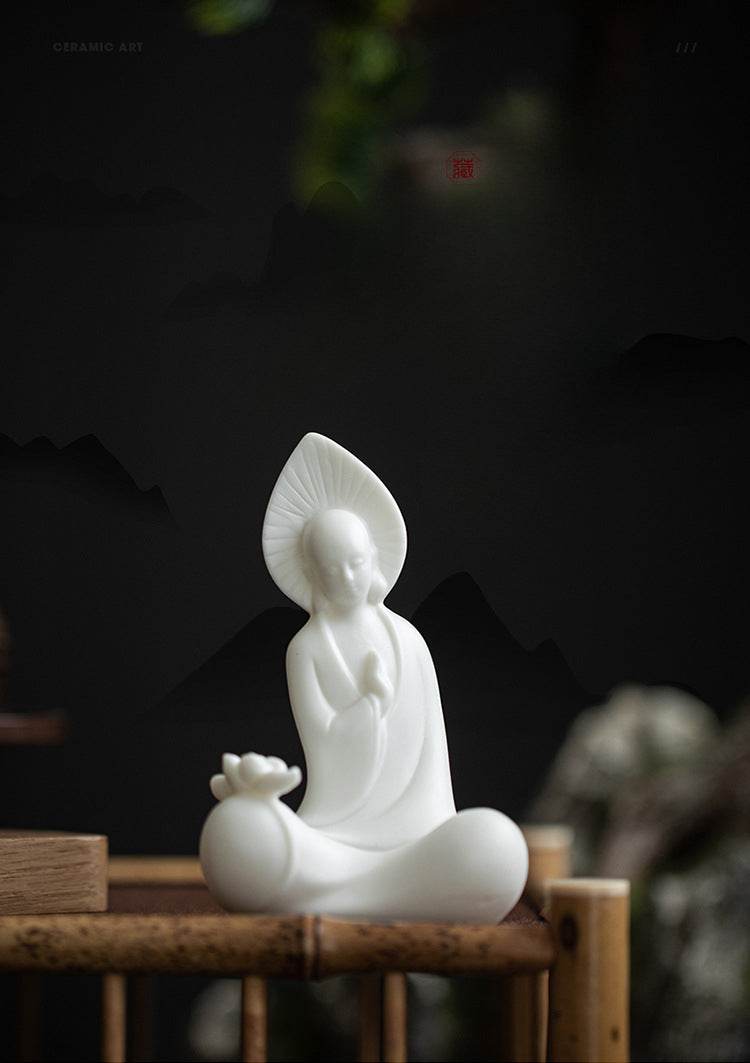 White Porcelain Buddha Statue - Gandhanra-ART