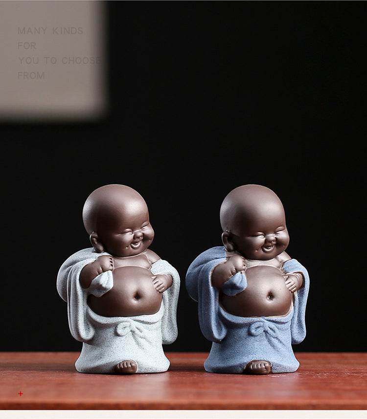 Purple Clay Maitreya Buddha Statues - Gandhanra-ART
