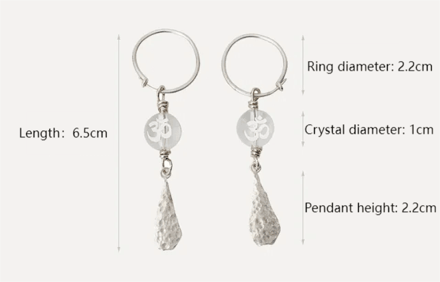 Om Symbol White Crystal Earring - Gandhanra-ART