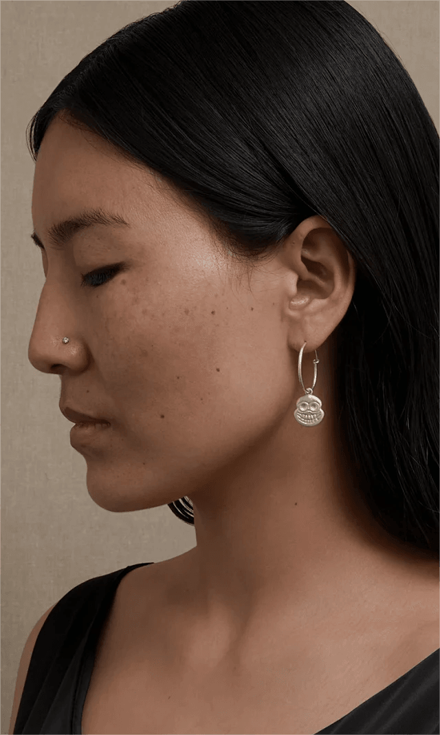 The God of Impermanence Silver Earrings - Gandhanra-ART