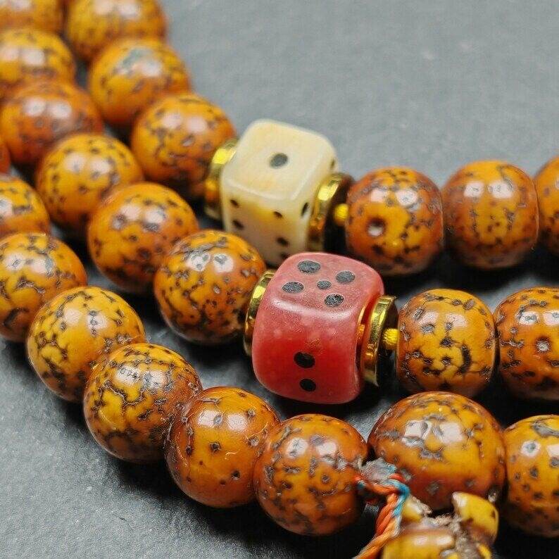 108 Lotus Seed Mala Necklace - Prayer Beads - Gandhanra-ART