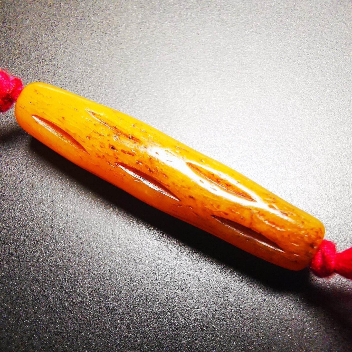 Yak Bone Amulet Charm, Bone Carved Pipe Charm Necklace - Gandhanra-ART