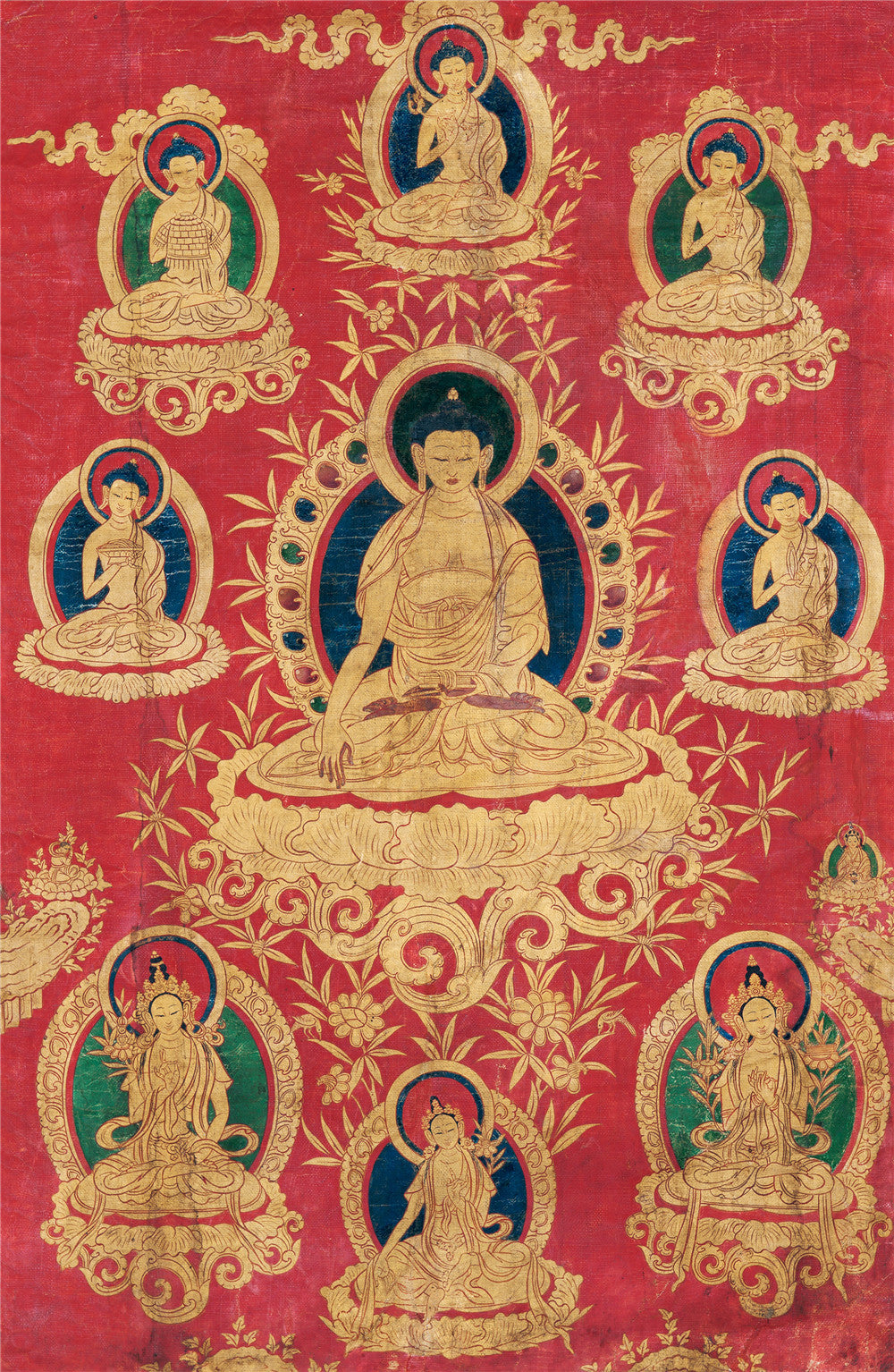 Gandhanra Tibetan Thangka Art - Shakyamuni - from Kathok Monastery - Giclee Print with Mineral Pigments