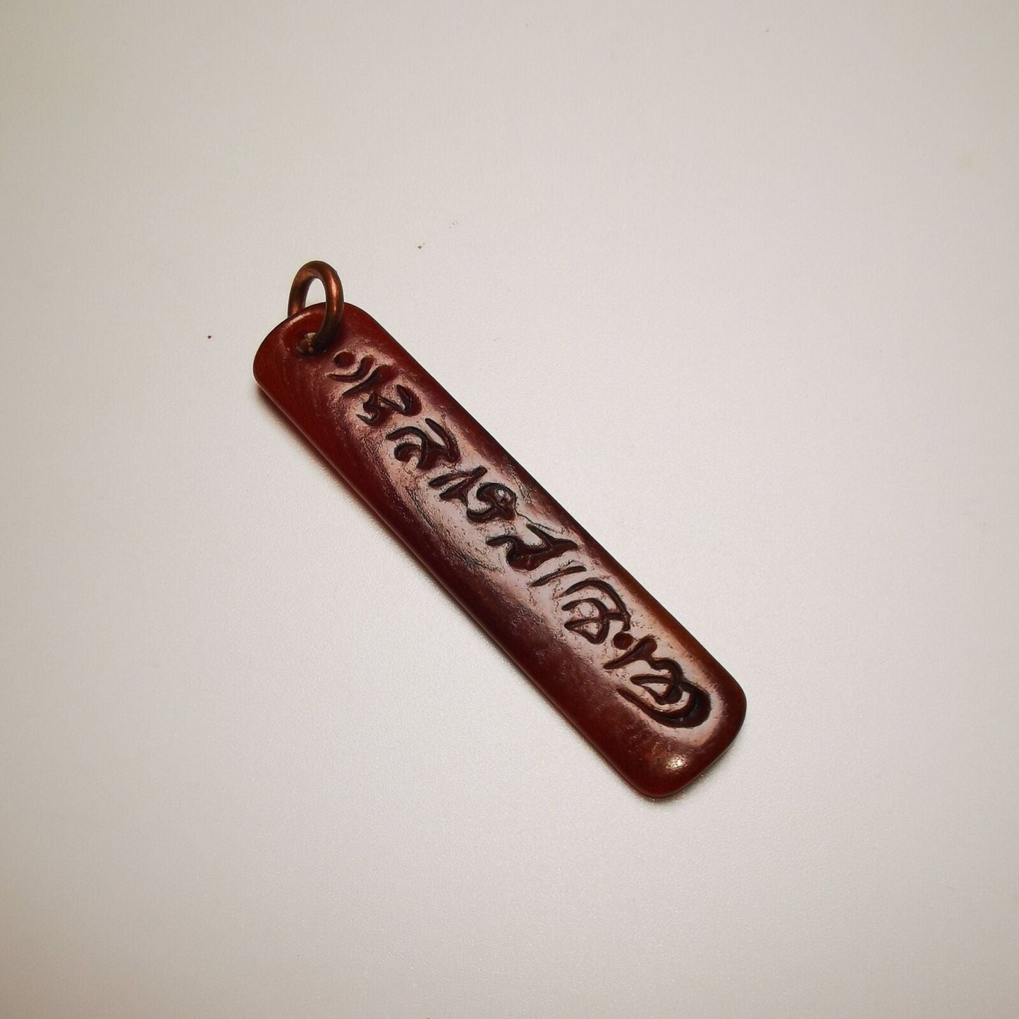 Amulet,Yak Bone,Sutra Pendant 2.2"×0.51" Gandhanra-ART
