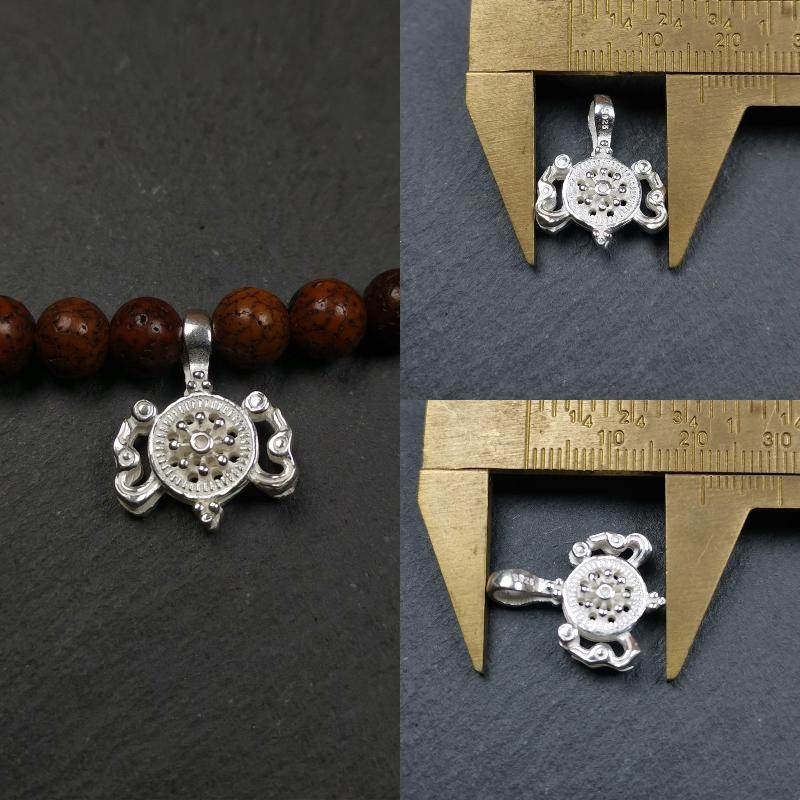 Silver Bead Counter Clips - Tibetan Buddhist art, size reference