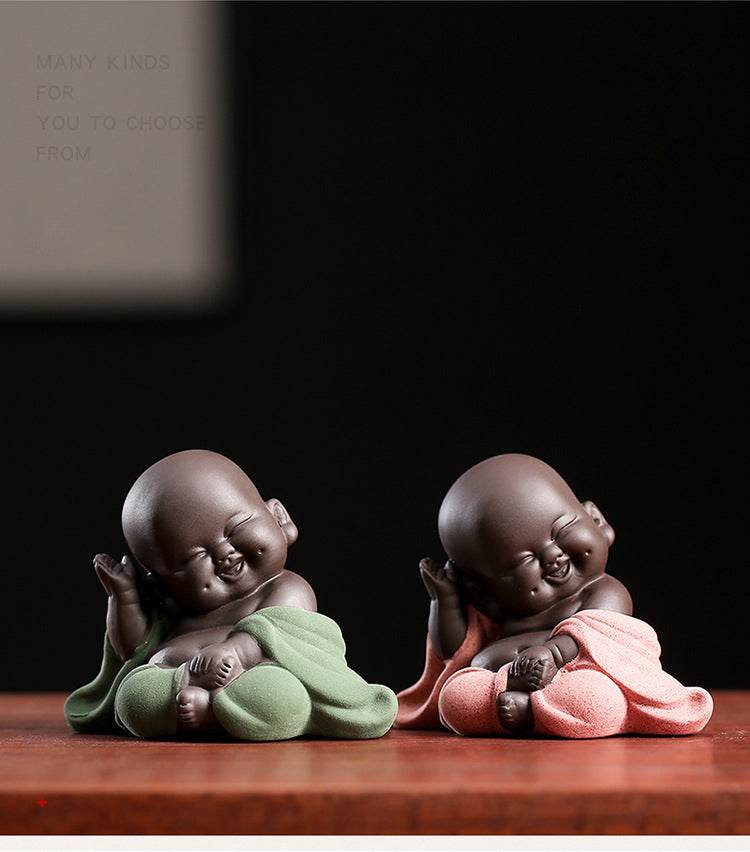 Purple Clay Maitreya Buddha Statues - Gandhanra-ART