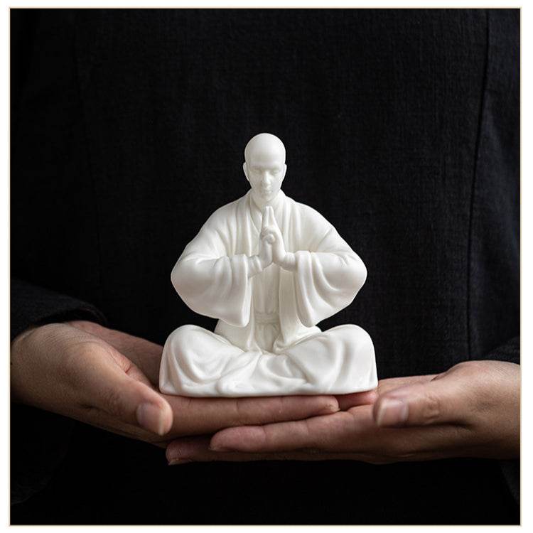 White Porcelain Meditation Buddha Statues - Gandhanra-ART