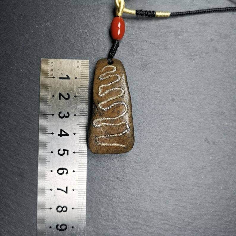 Kapala Amulet,Protective Pendant, Inlaid Silver Wire - Gandhanra-ART