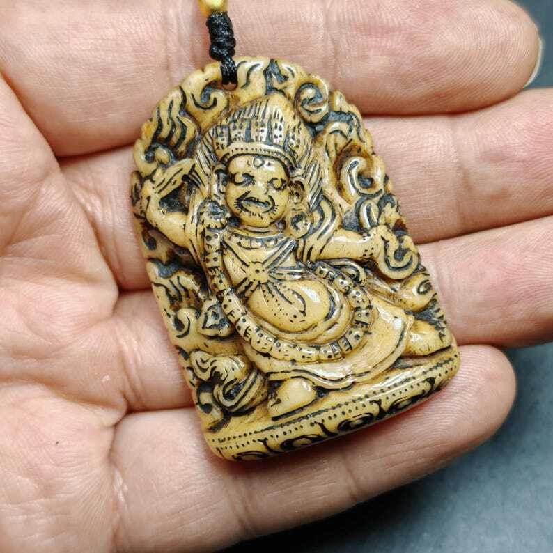 Statue Pendant, Vajrapani Amulet Badge - Gandhanra-ART