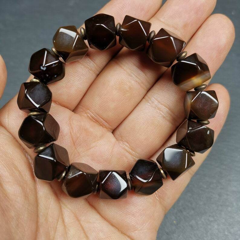 Wrist Mala, Chung Dzi Beads Bracelet - Gandhanra-ART