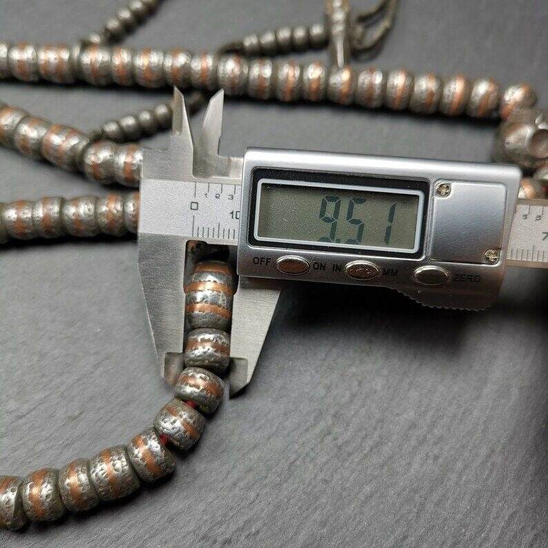 108 Cold Iron Mala Necklace, Prayer Beads - Gandhanra-ART