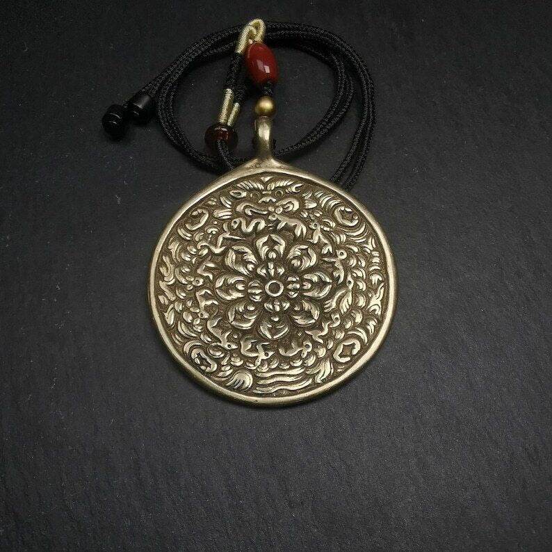 Mandala Flower Amulet Melong Mirror Pendant - Gandhanra-ART