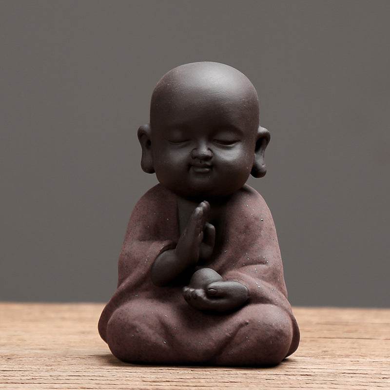 Purple Sand Meditation Buddha Statues - Tibetan Buddhist statue, size reference
