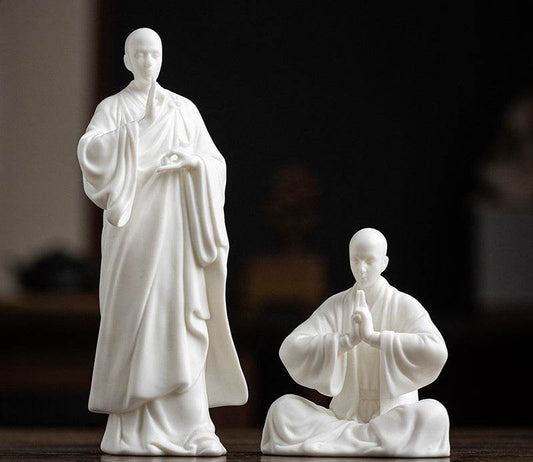 White Porcelain Meditation Buddha Statues - Gandhanra-ART