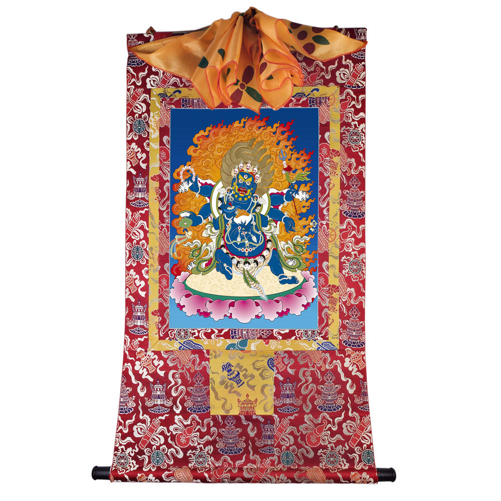 Gandhanra Tibetan Thangka Art - Mahakala - from Kathok Monastery - Giclee Print with Mineral Pigments