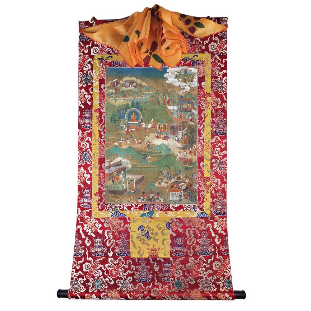Biography of Shakyamuni Thangka - Gandhanra-ART