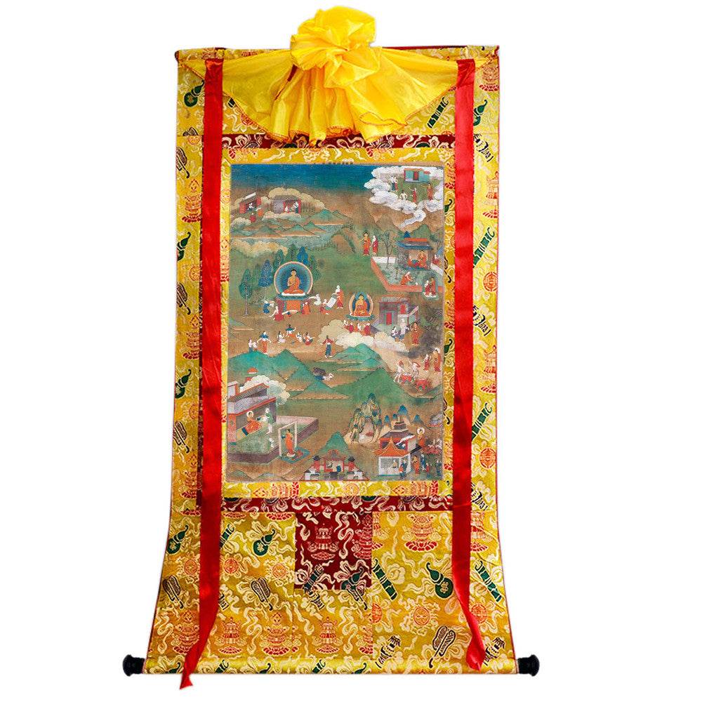 Biography of Shakyamuni Thangka - Gandhanra-ART