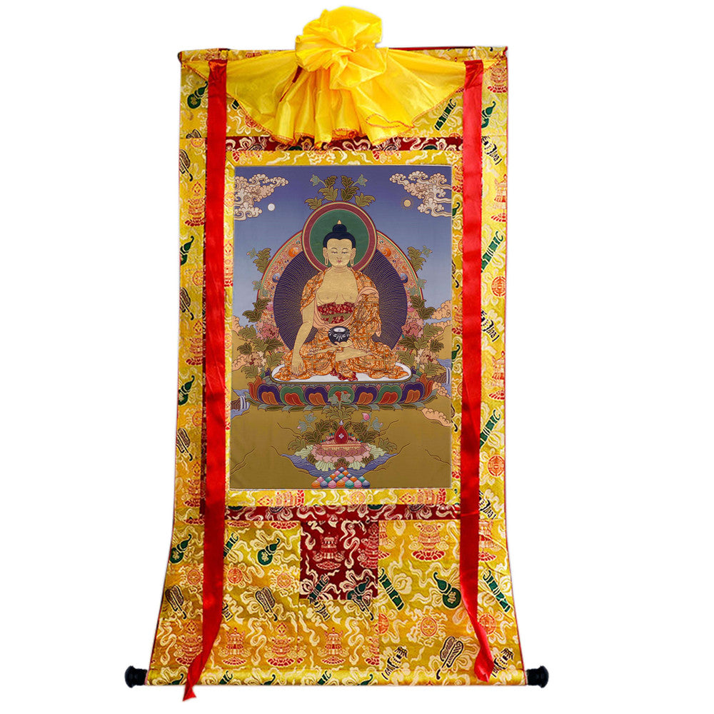 Gandhanra Tibetan Thangka Art - Bhaisajyaguru - Medicine Buddha - from Kathok Monastery - Giclee Print with Mineral Pigments
