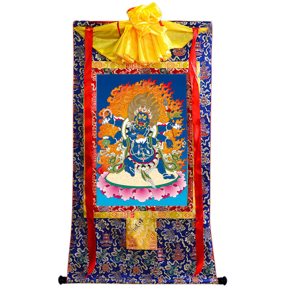 Gandhanra Tibetan Thangka Art - Mahakala - from Kathok Monastery - Giclee Print with Mineral Pigments